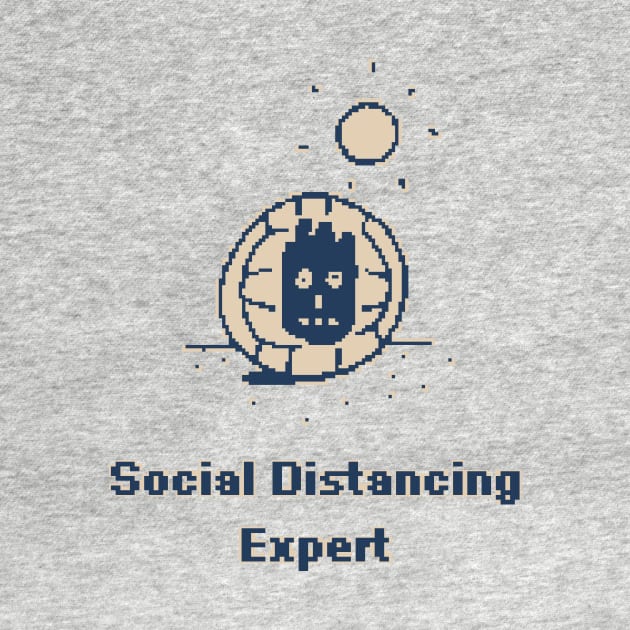 Social Distancing Expert - 1bit Pixel Art by pxlboy